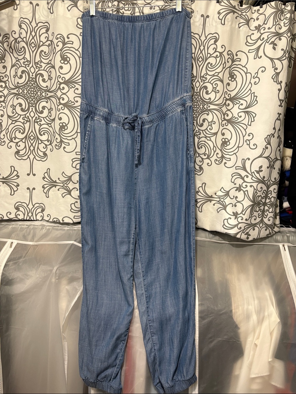 Banana Republic Strapless Jumpsuit- Blue soft breathable lyocell/tencel fabric